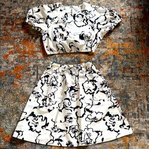 Floral Black and White 2 piece set